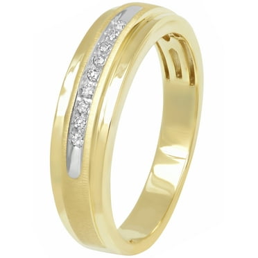 Brilliance Fine Jewelry Men's 10K Yellow Gold Diamond Accent Gents Ring - Size 10