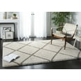 thumbnail image 4 of SAFAVIEH Hudson Amias Geometric Shag Area Rug, Ivory/Grey, 5'1" x 7'6", 4 of 11