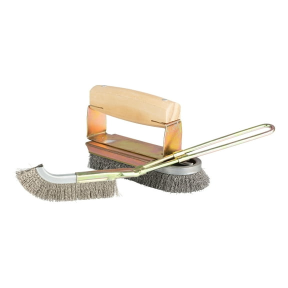 Kings County Tools BBQ Grill Brush Set - Large and Small Grill Cleaner with Stainless Steel Bristles