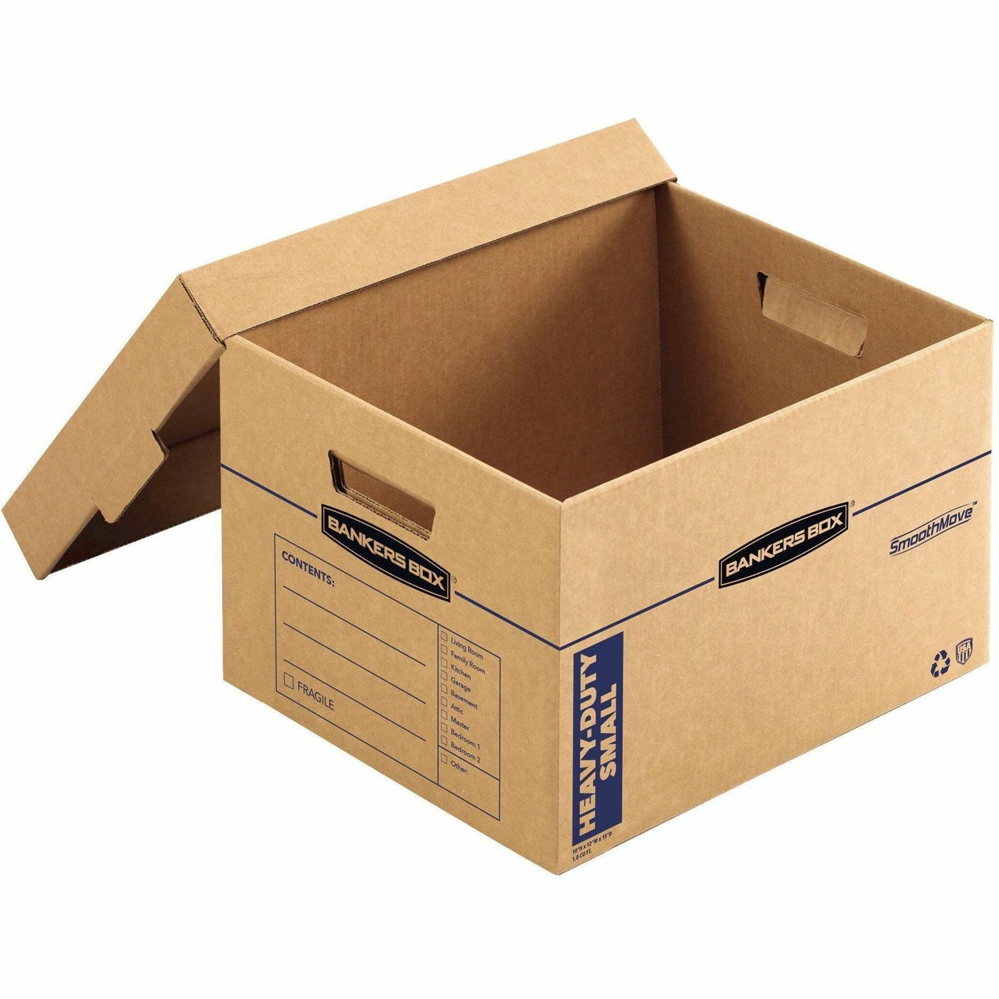 Bankers Box, FEL7710201, SmoothMove Maximum Strength Moving Boxes, 8 / Pack, Kraft