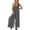 Grey, variant on GILIGEGE Women's Summer Causal Jumpsuits Sleeveless Wide Leg Long Rompers V Neck Strap Loose Baggy Overalls Beach Jumpsuits with Pockets High Waisted Stylish Loose Jumpsuit Vest V Neck Wide Leg