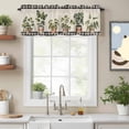 thumbnail image 2 of Spring Plants Valance Curtain Green Potted Plants Leaves Black Plaid Linen Window Valances Rod Pocket Short Curtains Window Treatments for Kitchen Bedroom Bathroom Laundry 54" x 18", 2 of 9