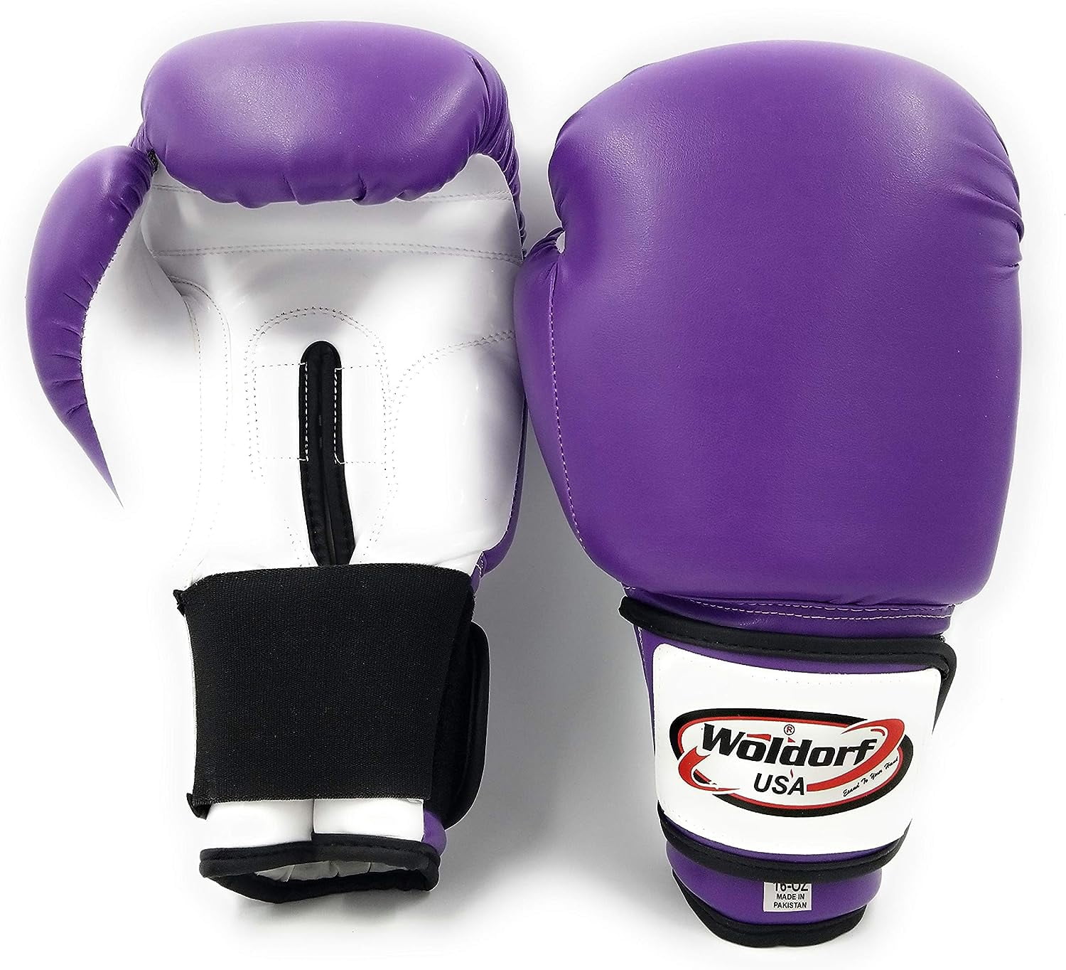Woldorf USA Men and Women Training Fighting Sports Boxing Gloves - Heavy Punching Bag for Kids - Sparring Gloves, Kickboxing Gloves, Muay Thai Gloves and MMA Sparring Gloves - Vinyl 8oz Purple Sets