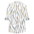 thumbnail image 6 of YUGYXL Color Block Knit Top for Women V Neck 3/4 Sleeve Blouses Casual Loose Fit Fall Winter Tunic Pullover A White XXL, 6 of 7