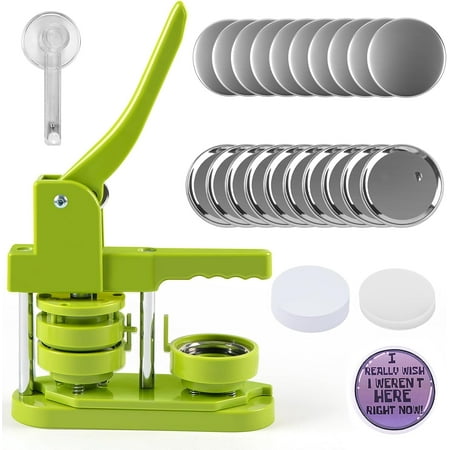 

58mm Button Maker Machine DIY Badges Set Button Punch Press Maker Machine with 110 Pcs Button Parts+Circle Cutter USA