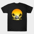 thumbnail image 1 of Sunset Beach Volleyball Retro Coastal Athletics Sport Design Unisex T-Shirt, up to size 3XL., 1 of 4