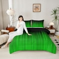 thumbnail image 4 of jejeloiu Neon Geometric Stripe Twin Comforter Sets,Green Lines Bedding Set For Adults Reversible 2pcs, 4 of 8
