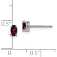 thumbnail image 3 of Sterling Silver Rhodium-Plated 5X3mm Oval Rhodolite Garnet Post Earrings (5 X 3) Made In China qbe29jun, 3 of 6
