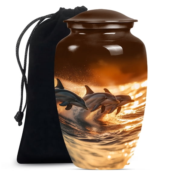 Dolphin Urn for Ashes for Women, Funeral Urns For Adult Ashes Men, Large Cremation Urns for Human Ashes Adult, Decorative Urn (Size - 10inch)