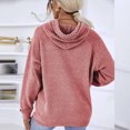 thumbnail image 6 of Aoochasliy Womens Sweaters Pullover Clothes Trendy Solid Color Hooded Pullover Casual Tops Women, 6 of 8