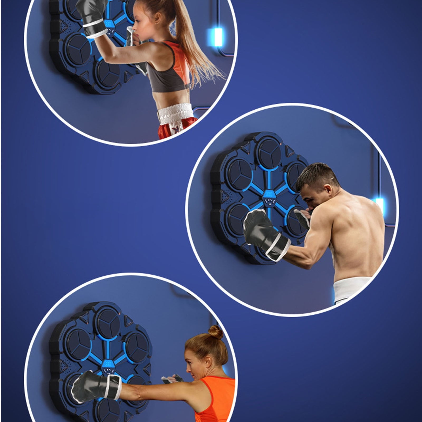 Upgraded Wall Mounted Music Boxing Machine for Kids with Cool Lights, LED Punch Counter Interactive Fun Punch Trainer with 3 Modes & 3 Sounds, Top Teenage Boy Gifts for Home Workout