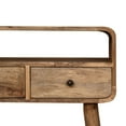 thumbnail image 3 of Artisan Furniture Solid Wood 2 Drawer 1 Open Shelf Mini Curved Oak-ish Console Table Sideboard, 3 of 6