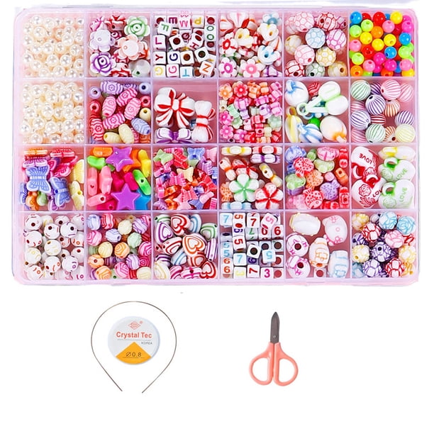 Cuentas para niños, Juego de cuentas para pulseras de bricolaje, collares con cuentas para niños para el alfabeto Pony, kit de fabricación de joyas, manualidades, juguetes con cuentas para niños, clásicos y joyas JM