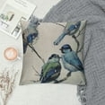 thumbnail image 2 of Leisuo  Blue Robin Bird Throw Pillow Cover Stand On Branch Foliage Furry Vivid Animal Nature Pillow Case Decorative Men Women Boy Girl Room Cushion Cover for Home Couch Bed White, 2 of 5