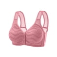 thumbnail image 2 of Women's Front Fastening Plus Size Bra,, Underwear, Without Underwire, Adjustable Straps, Soft, Comfortable, Breathable Support, Anti-Sagging for Elderly Women | TruBelle,Pink L, 2 of 5