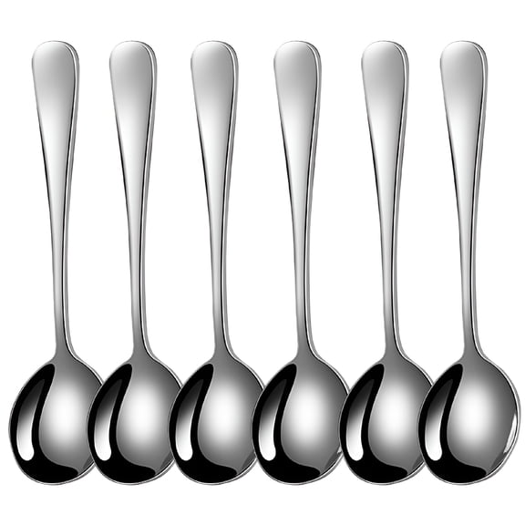 ACDANC 6pcs Teaspoons Set Stainless Steel Tea Spoons,For Home,Kitchen Restaurant,square handle(silvery)