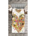 thumbnail image 3 of Ambesonne Heart Quilted Bedspread Set 2 Pcs, Watercolor Love, Twin Size, White Multicolor, 3 of 3