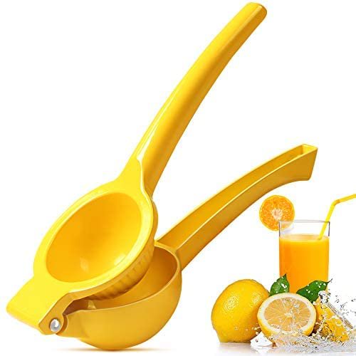 Presse-Citron Amélioré - Presse-Citron Lime Presse-Agrumes en Métal Presse-Agrumes - Jaune