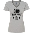 thumbnail image 3 of Inktastic Ohio Awesome Since 1803 Women's V-Neck T-Shirt, 3 of 5