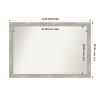 Amanti Art Custom Wall and Bathroom Mirror (29.5 x 43.5 in.), Dove Greywash Narrow Frame