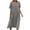 Gray, variant on Dvprdro Womens Plus Size Dress Summer Fashion Solid Crew Neck Short Sleeve Tiered Pleated Flowy Cotton Linen Dress Casual Loose Beach Sun Midi Dress