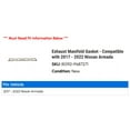 thumbnail image 2 of Exhaust Manifold Gasket - Compatible with 2017 - 2022 Nissan Armada 2018 2019 2020 2021, 2 of 2