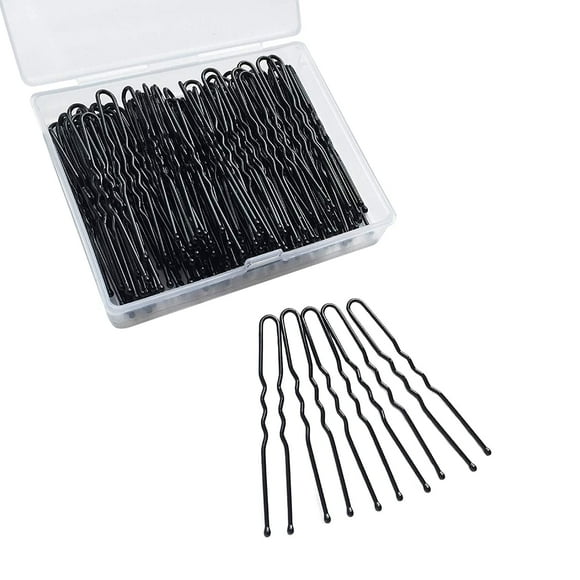 U Shaped Hair Pins Pins Bun Hair Pins Wedding Bridal Black Hair Pins (Black-60Pcs)
