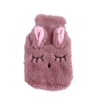 thumbnail image 2 of Hot Water Bottle Explosion Proof Prevent Scald Detachable Rabbit Pattern Plush Cover Hot Water Bag Rose Red, 2 of 5