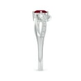 thumbnail image 3 of ANGARA Natural Solitaire Oval Ruby Twisted Ribbon Ring with Pave Diamond Accents in 14K White Gold for Women (Size-6x4mm) | July Birthstone Jewelry for Her, 3 of 9
