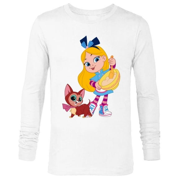 Disney Alice’s Wonderland Bakery Alice and Dinah - Long Sleeve T-Shirt for Men - Customized-White