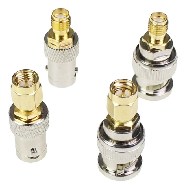 4 Piezas BNC a SMA Tipo Macho de RF Adaptador de Conector de Prueba Conjunto de Convertidor Sunnimix Enchufe del convertidor adaptador coaxial