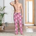 thumbnail image 4 of KLL Mens Pajama Pants for Men,Mens Lounge Pants,Funny Gifts for Men,Men's Pajama Bottoms-Rabbit Holding Flowers, 4 of 5