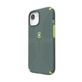 thumbnail image 3 of Speck iPhone 16e/15/14/13 CandyShell Grip MagSafe Compatible Case in Neo Drab and Glow Green, 3 of 7