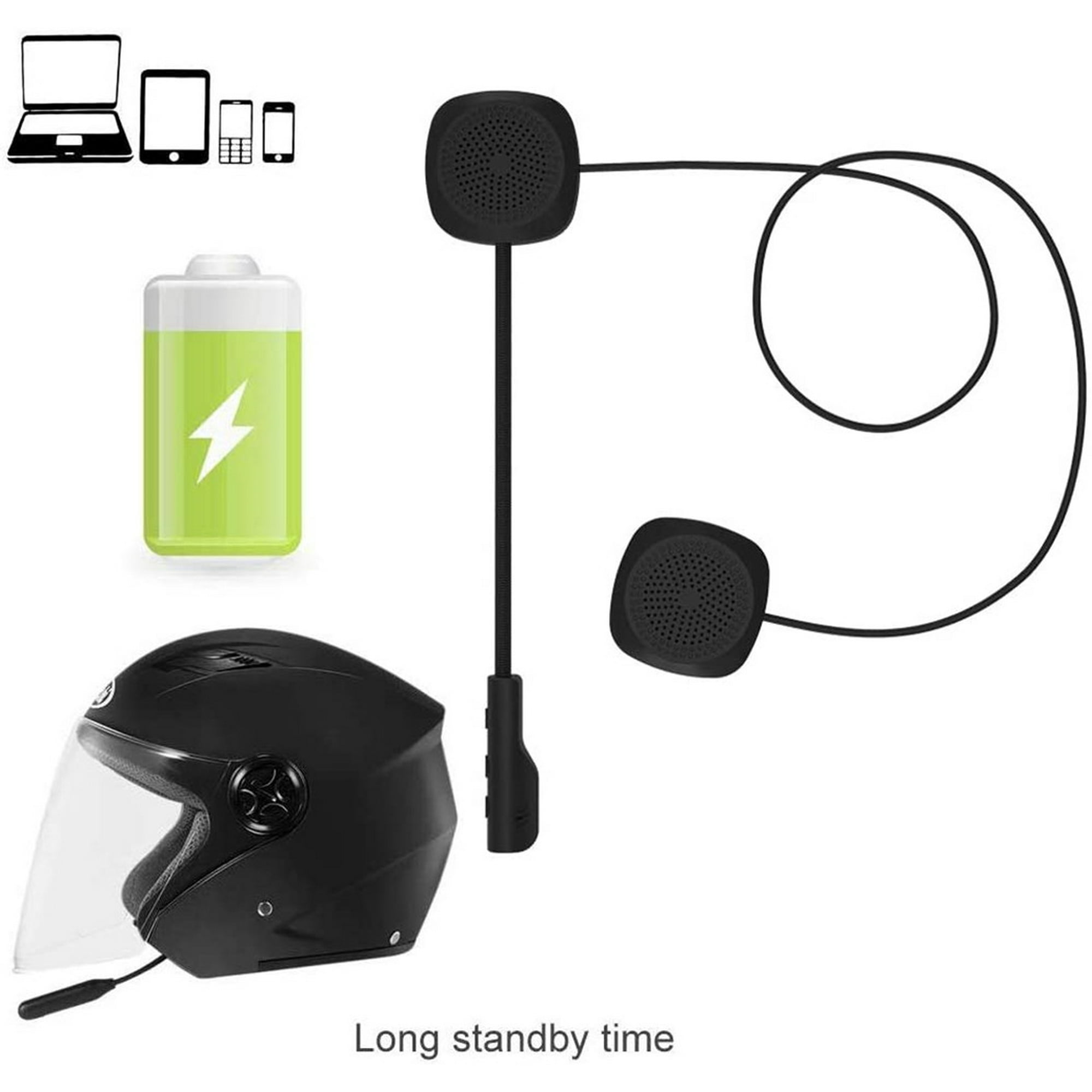 Wireless Motorcycle Helmet Headset Work with Bluetooth, Motorcycle
