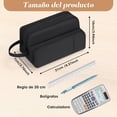 thumbnail image 2 of Estuche para Lapices de Gran Capacidad Lapicera Impermeable Tela Oxford Lapiceras Organizadoras con 4 Compartimentos para Oficina Trabajo Azul, 2 of 4