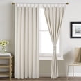 thumbnail image 2 of Topchances Linen Textured Blackout Curtains, Detachable Top Curtains Drapes for Bedroom Living Room, 2 Panels, 52'' W x 84'' L, Beige, 2 of 10