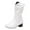 White, variant on Western Boots for Women Slouchy Leather Block Heel Round Toe Mid Calf Booties Winter Thickened Warm Casual Retro Long Boots White Size 6