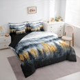 thumbnail image 3 of Homewish Minimalist Grid Bedding Comforter Set 7pcs for Kids Teens Adults,Geometric Buffalo Plaid Queen Bedding Sets Super Cozy,Orange Brown Queen Sheet Sets,Luxury Bedroom Decor,Reversible, 3 of 8