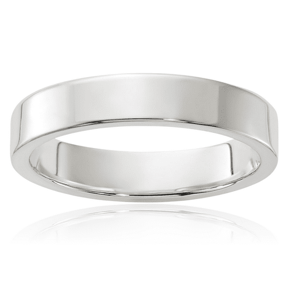 925 Sterling Silver 4mm Plain Classic Wedding Band Ring