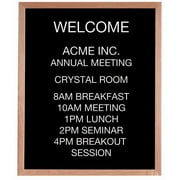 Aarco AOFD1218. Framed Letter Board Message Center. Frame is Oak