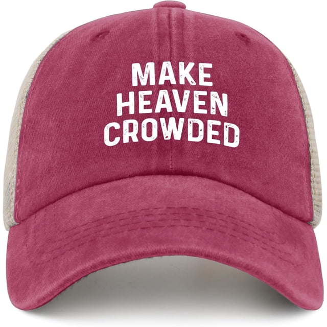 Make Heaven Crowded Hat Trucker Hat Men Vintage Mesh Cap for Summer