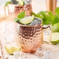 thumbnail image 4 of Juego de Tazas de Cobre Martillado KHZSPP 16 Onzas con Asas de Latón Dorado para Bebidas Frías, 4 of 7