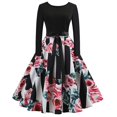 thumbnail image 4 of Robe de Soirée Rétro Country Rock Robe de Bal Bohème Printemps Automne Robe de Soirée Formelle Robe de Cocktail, 4 of 5