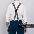 thumbnail image 7 of HL Mens Suspenders X-Back 2" Wide Adjustable Solid Straight Heavy Duty Clip Suspenders for Men, 7 of 7