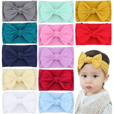 

Baby Nylon Headbands Newborn Bows Soft Head Wraps for Infant Toddler Girls