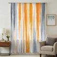 thumbnail image 3 of Orange Gray Sheer Curtains 72 Inch Length, Light Filtering Voile Curtain Panel, Retro Country Abstract Ombre Aesthetic Rod Pocket Drapes Window Treatments for Living Room Bedroom 52"x72", 3 of 9