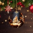 thumbnail image 3 of BOBOMOTI Christmas Nativity Scene Ornaments 3D Wooden Acrylic Nativity Christmas Ornaments Tree Decorations Christmas Party Decor Clearance, 3 of 6