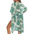 thumbnail image 5 of HELLHERO Polyester Long Kimono Swimsuit Cover Up for Summer Long Cardigan Free Size Bathing Suit Cover Up Tropical Foliage Print, 5 of 6