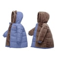 thumbnail image 5 of ITSAME Girls Hooded Puffer Coat Long Sleeve Full Zip Winter Quilted Warm Outerwear Jacket with Pockets Blue Size 8, 5 of 7