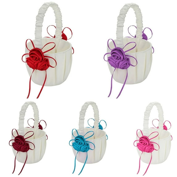 Cheers.US Beach Wedding Flower Girl Basket Elegant for Wedding Ceremony Party Decoration